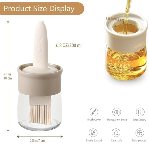 2‑in‑1 Oil Dispenser Jar with Silicone Brush 200 ml