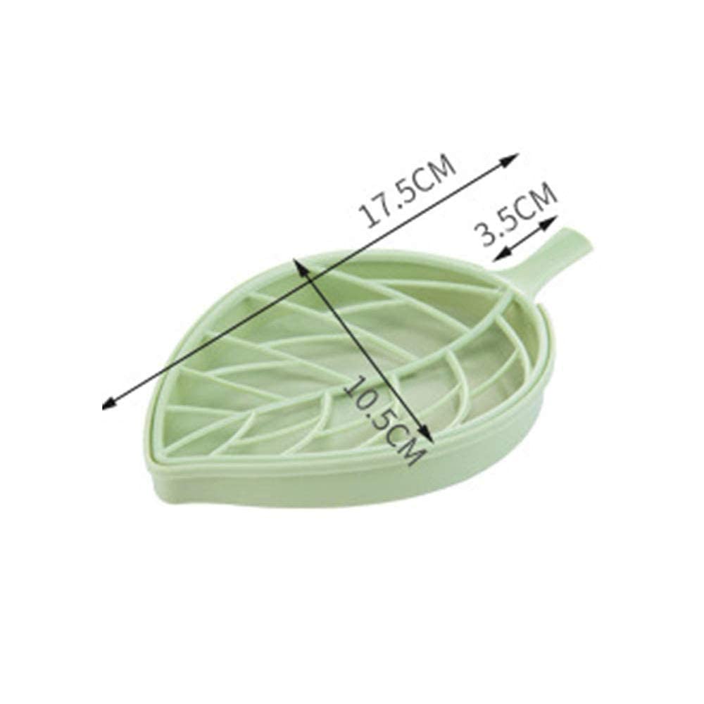 Primelife Plastic 3Pcs Beautiful Leaf Shape Double Layer Soap Dish Holder,Clean Soap Holder,with Soap Dish Case Holder, Bathroom, Kitchen Sink -Multicolor (Leaf Soap Dish - Set of 3)