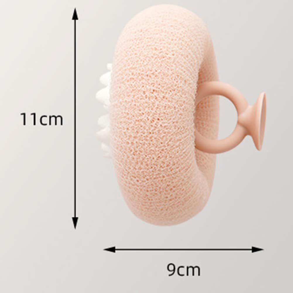 CozyCrest New Upgrade 2-in-1 Sunflower Bath Ball, Exfoliating Bath Sponge Cleaning Brush with Suction Cup Super Soft Sponge Scrubber Multicolor (1pcs)