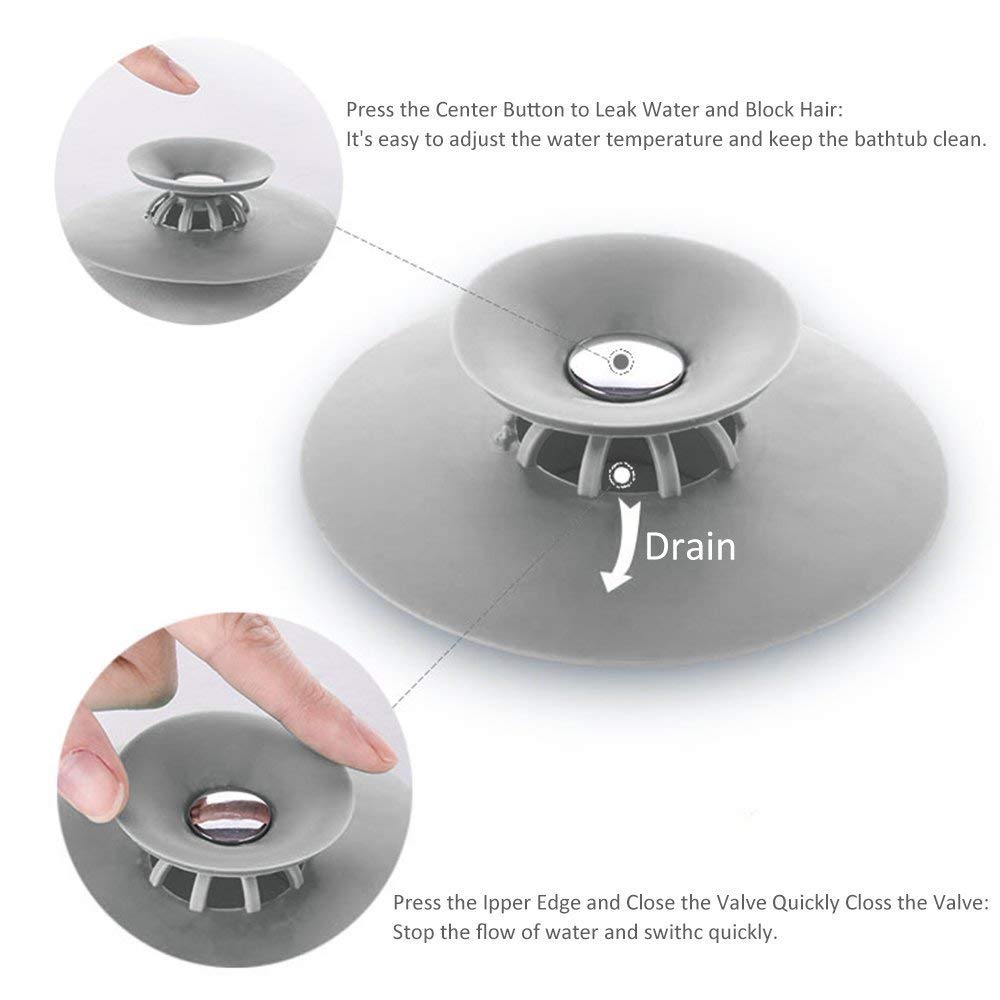 SYJBUH 2 in 1 Hair Catcher Button || Drain Stopper Filter || Kitchen Sink use || Multicolor || Set of (3)