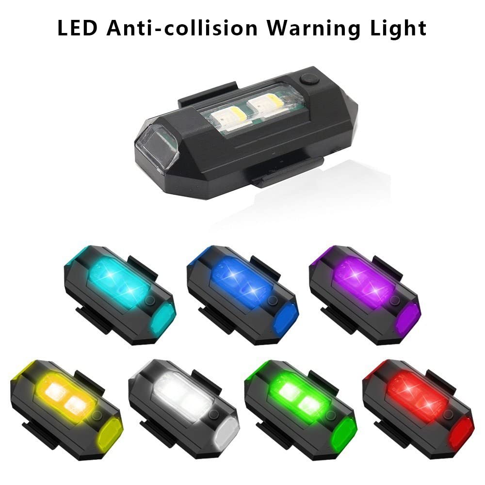 GIFTMAX Plastic Led Mini Strobe Universal Anti-Collision Signal & Drone Battery Powered Light With 7 Colors Turn Signal Indicator Motorcycle, Helmet, Drone, Bicycle, Toys (Pack Of 1), Neo