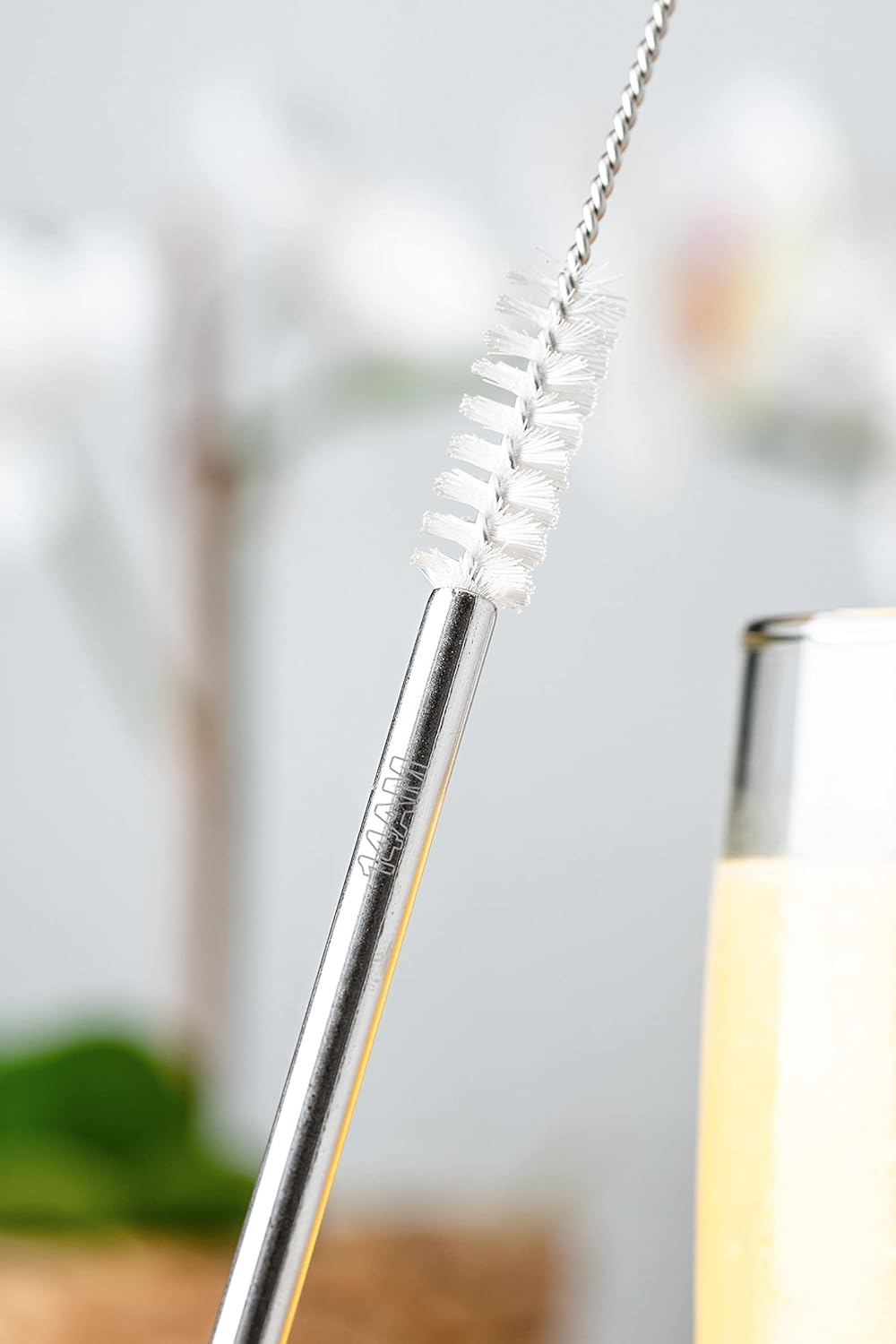 14AM Steel Straws + Straw Cleaning Brush | Straws for Drinking Juice | Metal Straw | Eco Friendly Products | Stainless Steel Straw | Strow | Straw for Kids | Reusable Straw | Steel Sipper with Straw