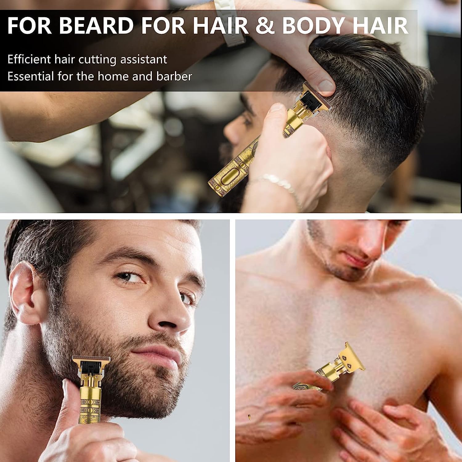 Golden Buddha Style Trimmer For Men Professional Hair Clipper, Adjustable Blade Clipper, Retro Oil Head Close Cut Precise hair Trimming Machine T9
