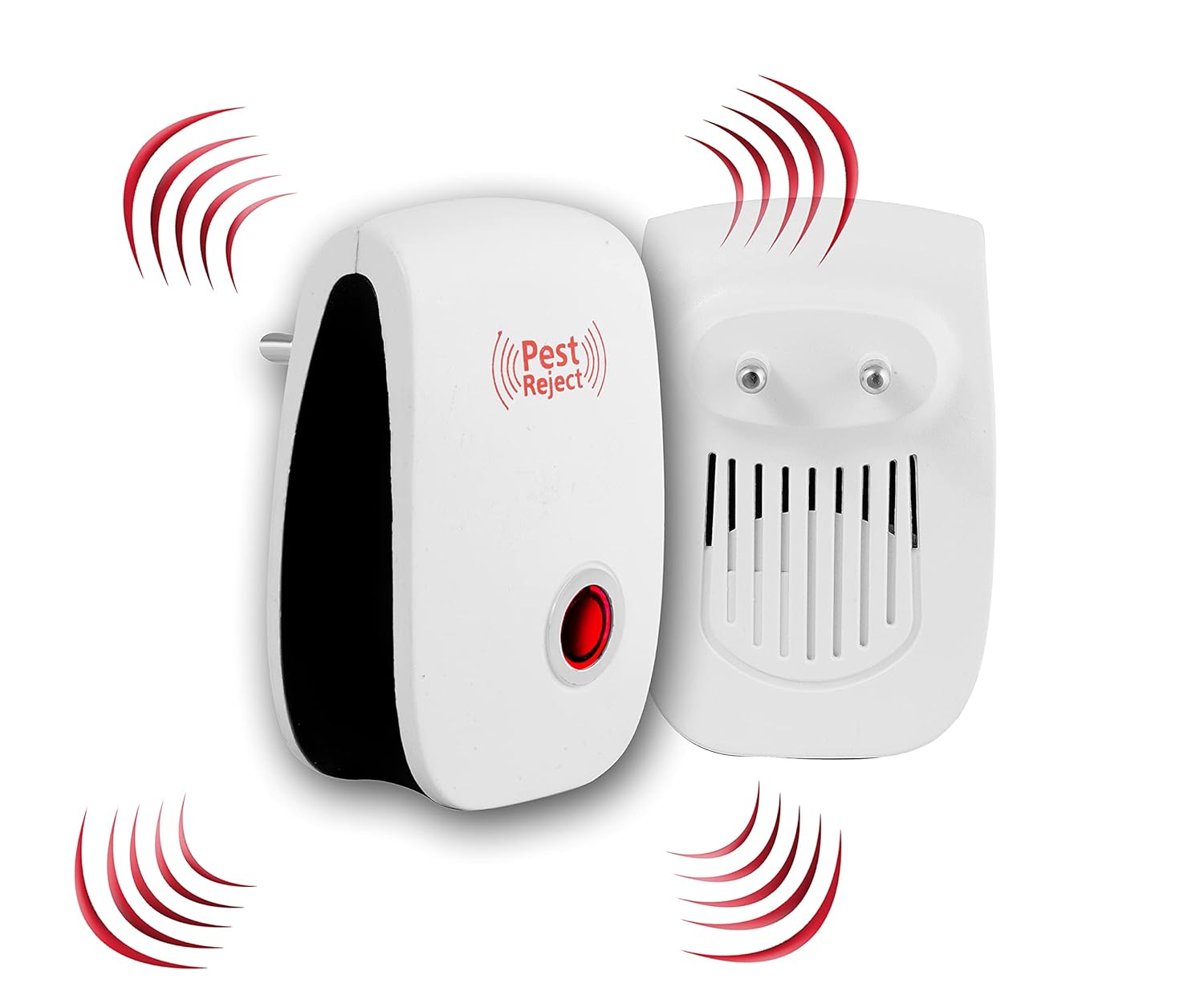 PEST REJECT Ultrasonic Pest Repeller to Repel Rats, Cockroach, Mosquito, Home Pest and Rodent Repelling Aid for Mosquito, Cockroaches, Ants Spider Insect Pest Control Electric Pest Repelling (White)