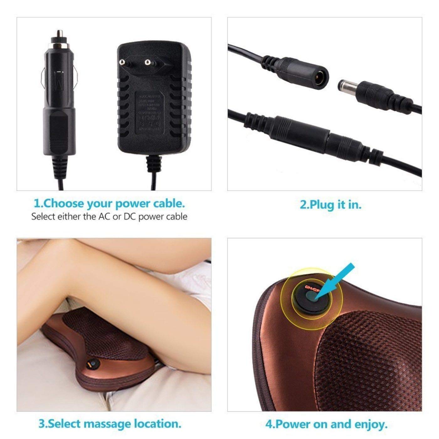 Perriha Fashion Back Massager with Heat, Shiatsu Back and Neck Massager with Deep Tissue Kneading Electric Neck Massage Pillow for Back Neck Shoulders Legs Foot Muscle Pain Relief for Home Car Office