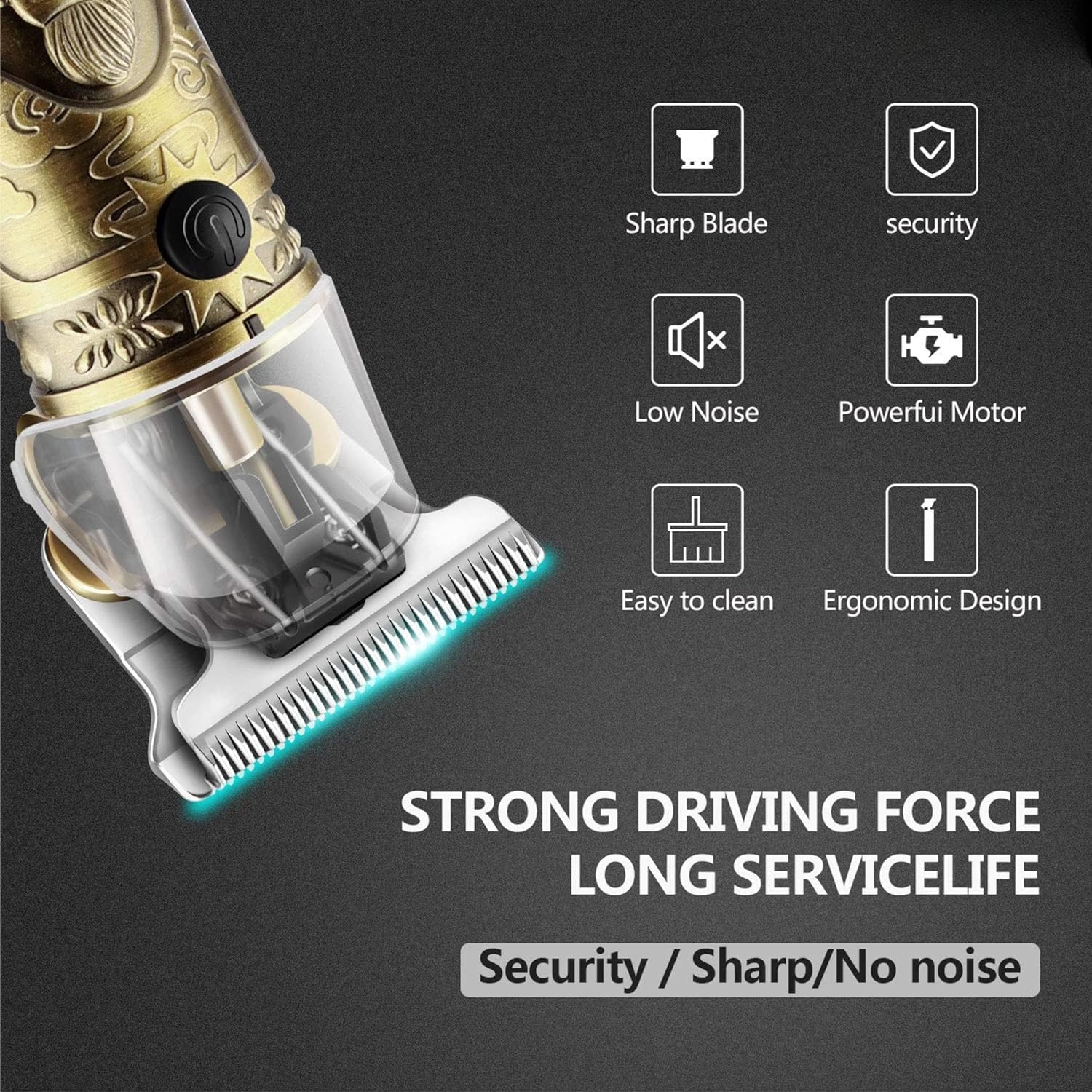 Golden Buddha Style Trimmer For Men Professional Hair Clipper, Adjustable Blade Clipper, Retro Oil Head Close Cut Precise hair Trimming Machine T9