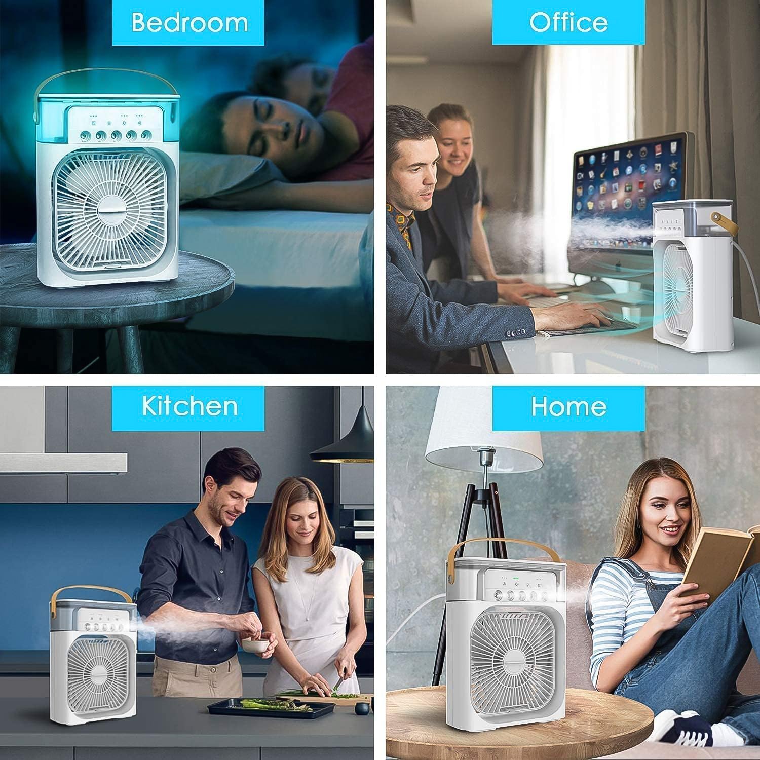 Portable Mist Air Cooler 7 Color Changing Light