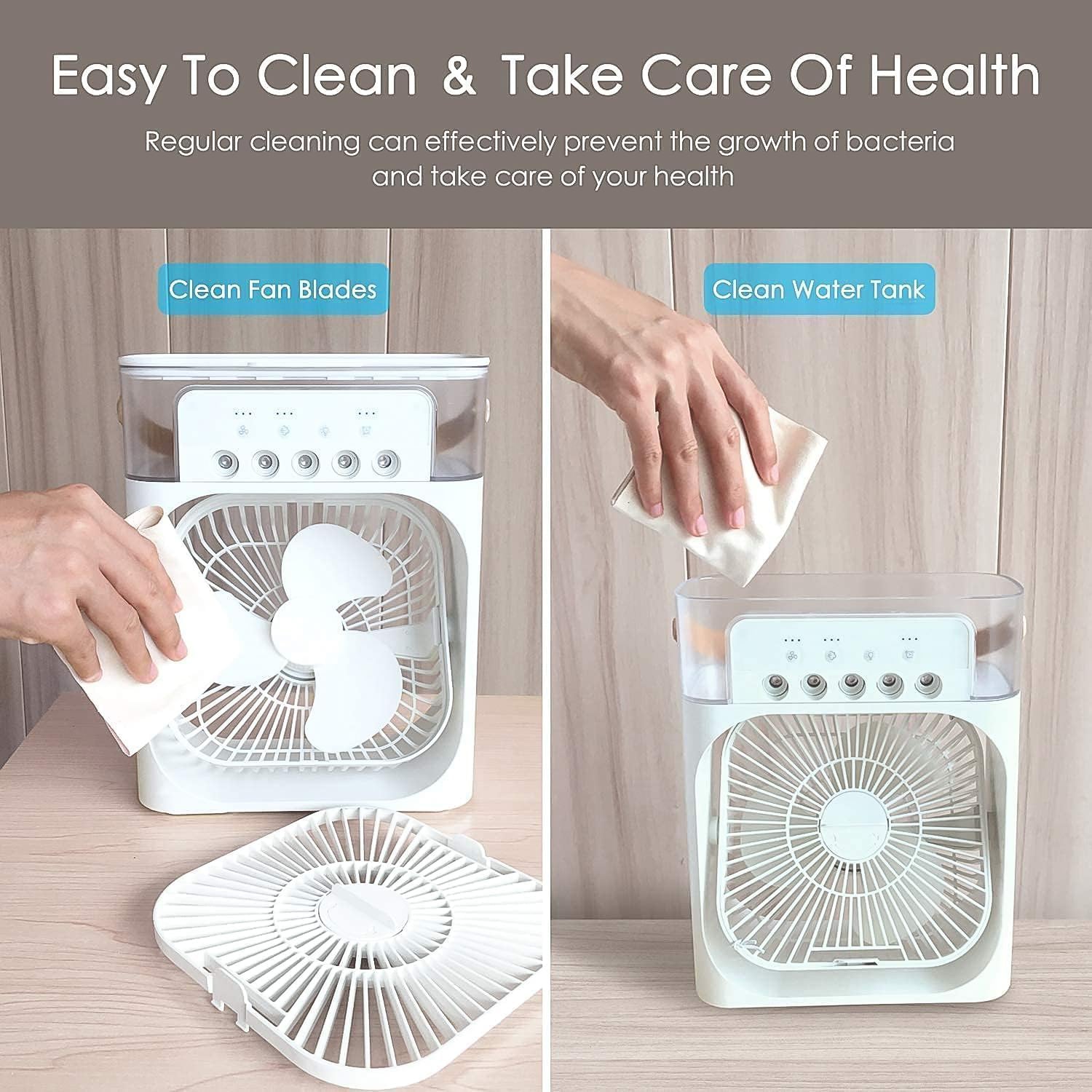 Portable Mist Air Cooler 7 Color Changing Light